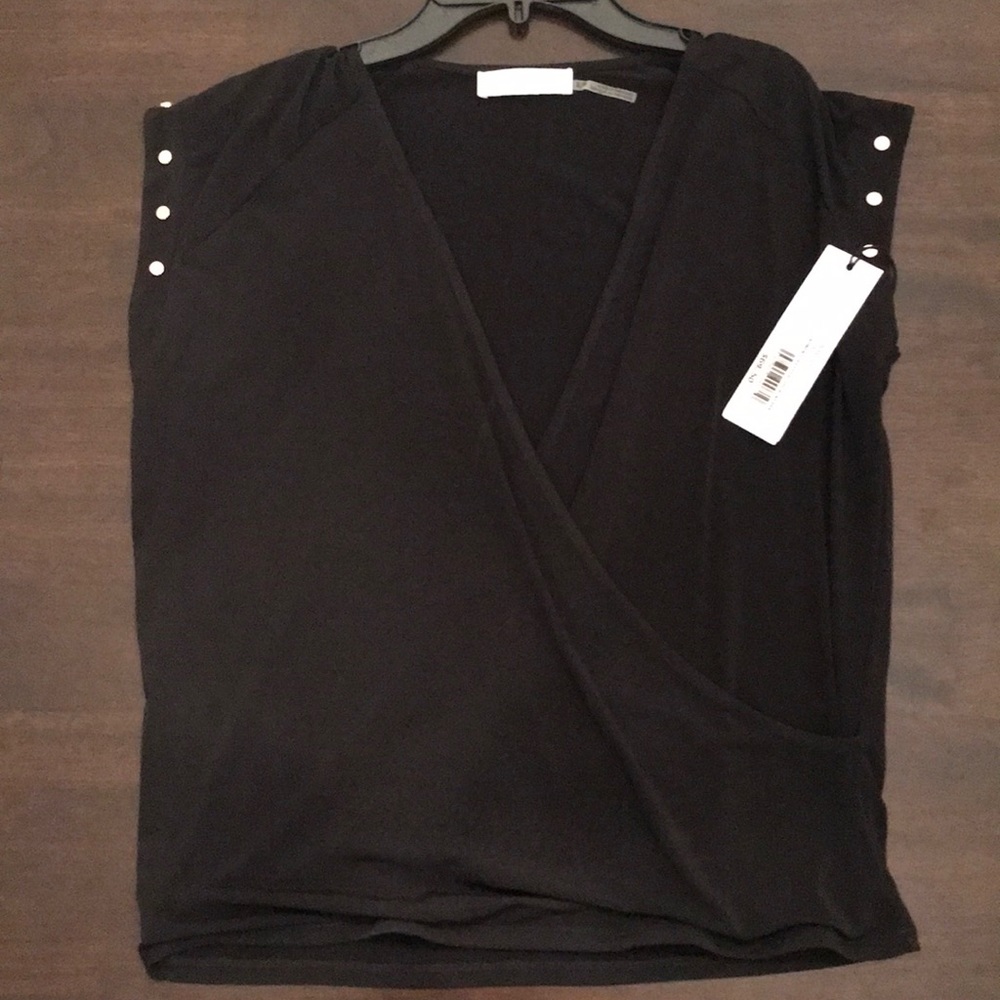 NWT Adrienne Vittadini Studio Black Blouse